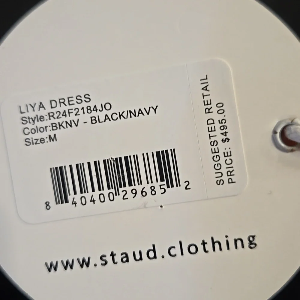 Staud LIYA DRESS BLACK NAVY Size Medium - Picture 6 of 10